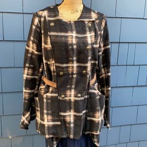 Free People Coat jacket blazer Large Black Brown